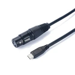 USB Type C To XLR Adapter Type C Male to 3 Pin XLR Female Microphone Cable Cord Connector Computer Audio Data Cable Adapter