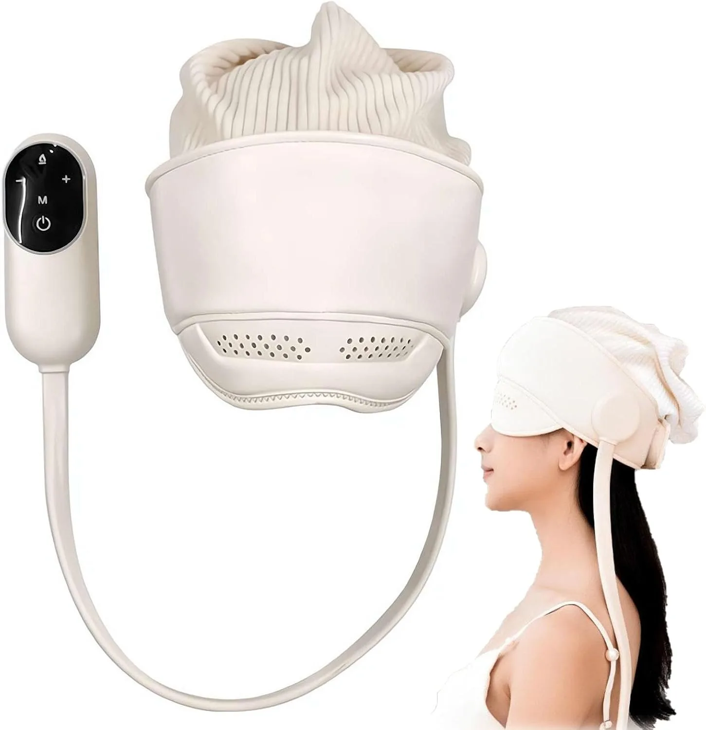 

3 Mode Heated Air Pressure Head Massager With Eye Massage And 6 Airbags Electric Scalp Massager For Relaxation And Sleep Aid