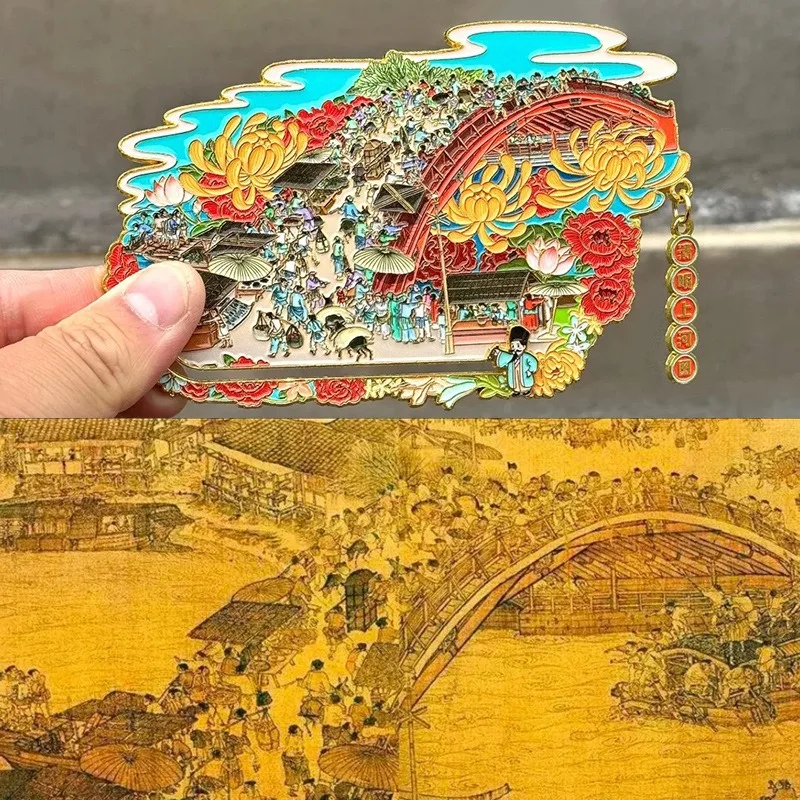 Henan Kaifeng Cultural and Creative Qingming Riverside Scene Refrigerator Sticks Tourist Souvenirs