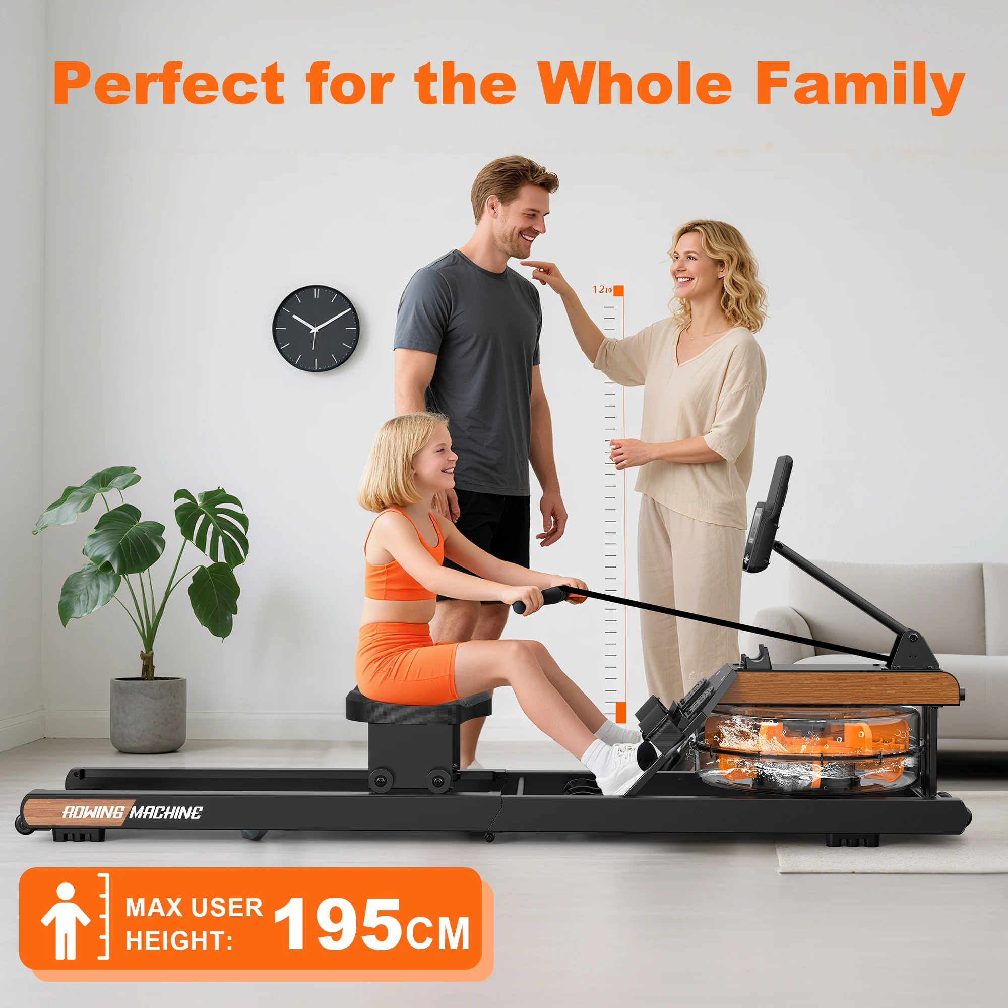 Picture 8: Rowing Machine for Home, Water Rowing Machine with Bluetooth Monitor, Foldable Rowing Machine Adjustable Tablet Holder