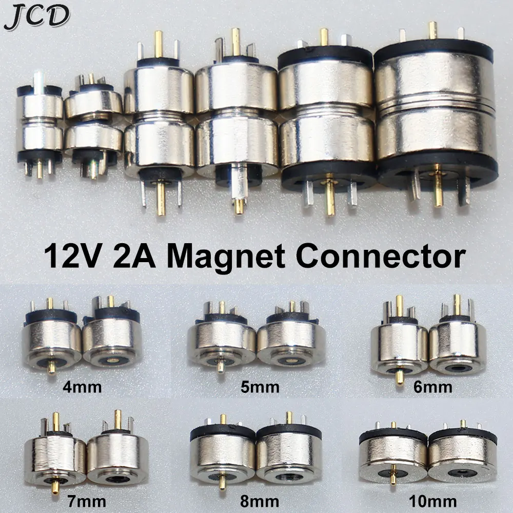 JCD Round Magnetic Connector 12V 2A High Current Strong Magnetic LED Light Power Socket Magnet DC Electronics Charging Connector