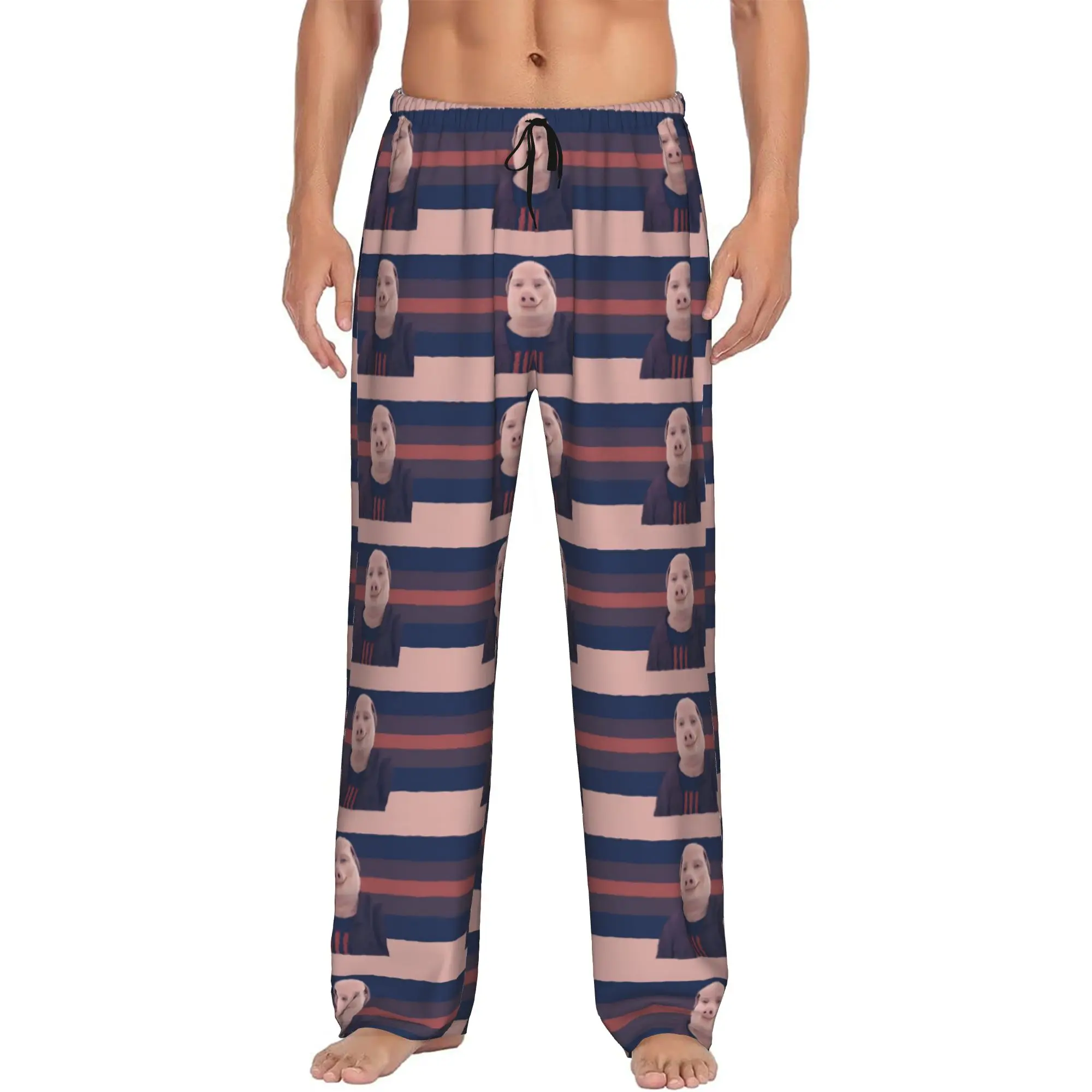 

Custom Print Men's John pork is calling Pajama Pants Funny Pig Sleepwear Sleep Lounge Bottoms with Pockets