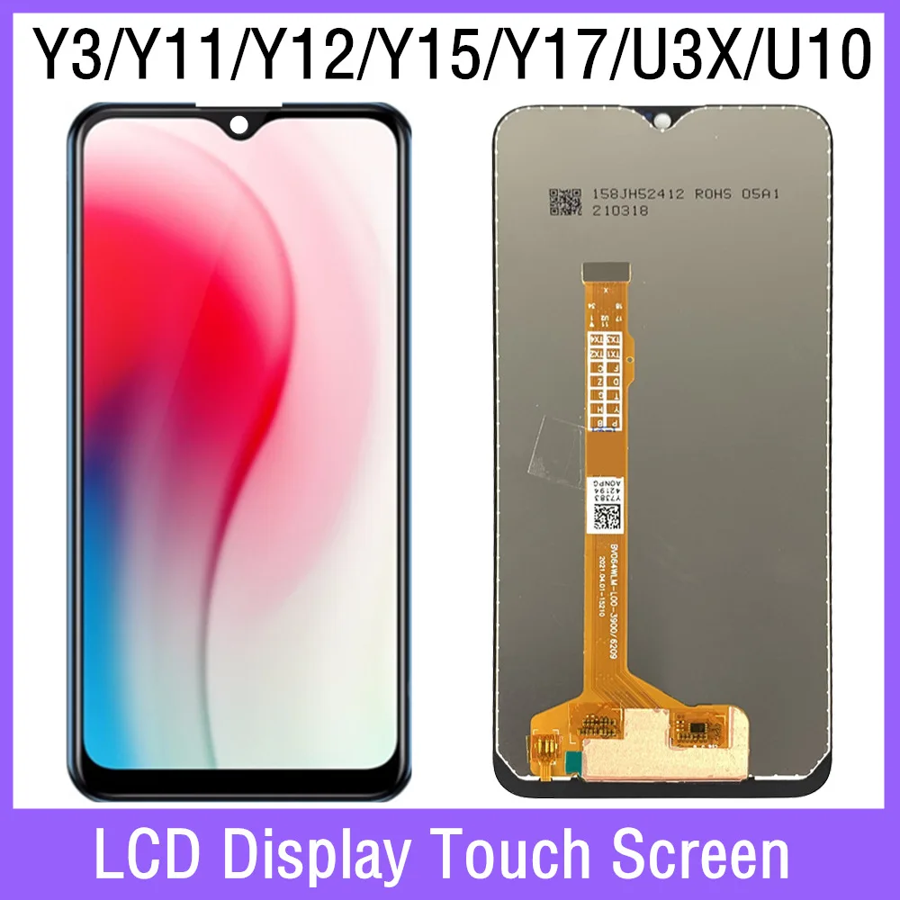 

6.35'' For VIVO Y12/Y3/Y17 LCD Display Screen Touch Digitizer Assembly For VIVO Y11/Y15/U3X/U10 2019 No Frame