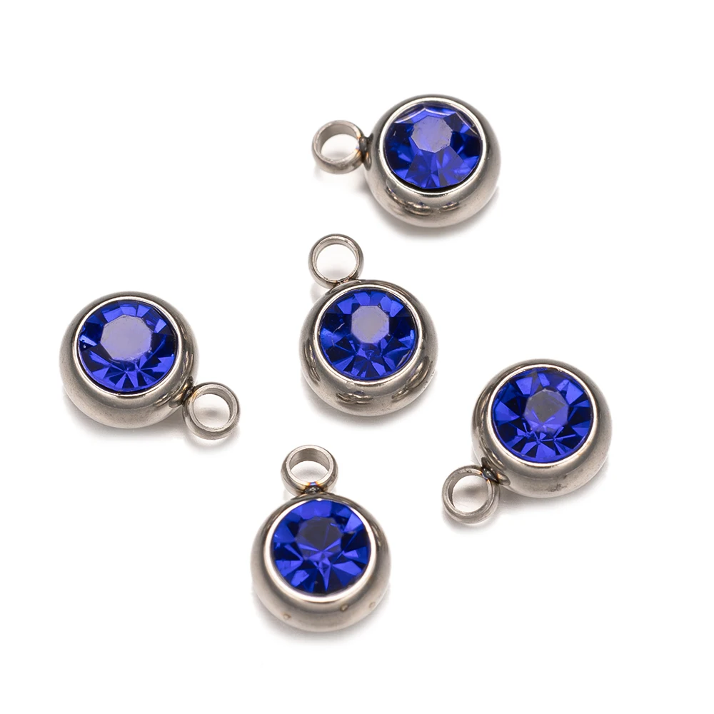 10 pezzi di cristallo Birthstone Charms ciondolo perline fai da te con anelli fatti a mano per gioielli fai da te collana braccialetto orecchino che fa forniture