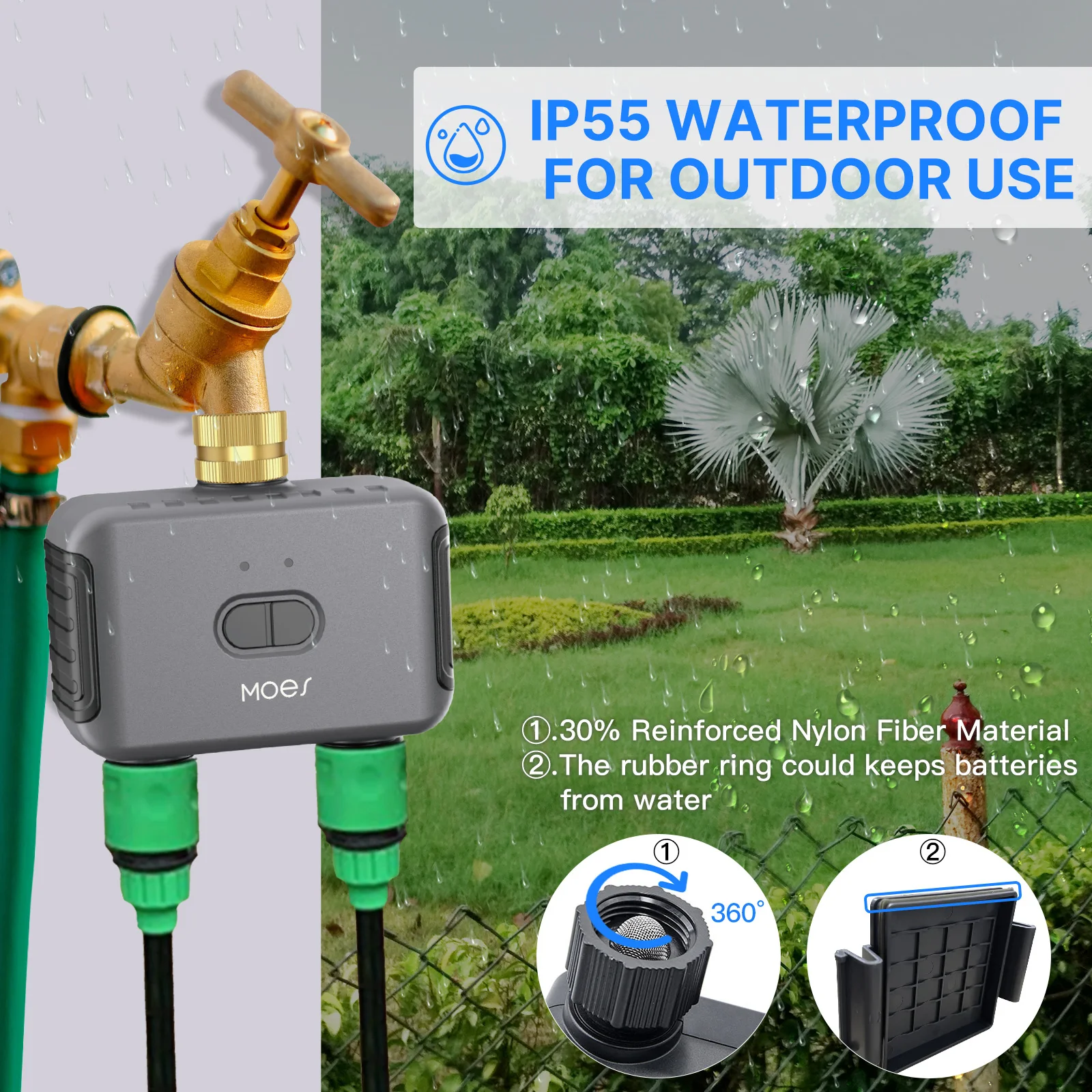 MOES Bluetooth Value Smart Garden Sprinkler Water Timer by 2 Way Rain Delay Filter Programmable Automatic Irrigation Controller image 5