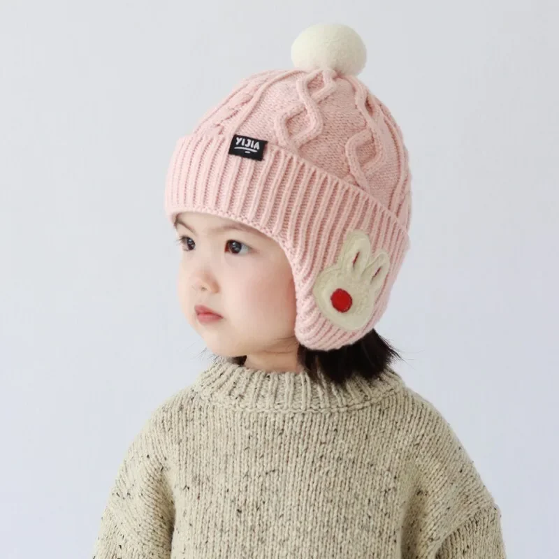 

Kids' Winter Hat with Ear Flaps Soft Warm Knit Beanie for Boys & Girls -5 Years Comfortable Headwear Outdoor Playwear