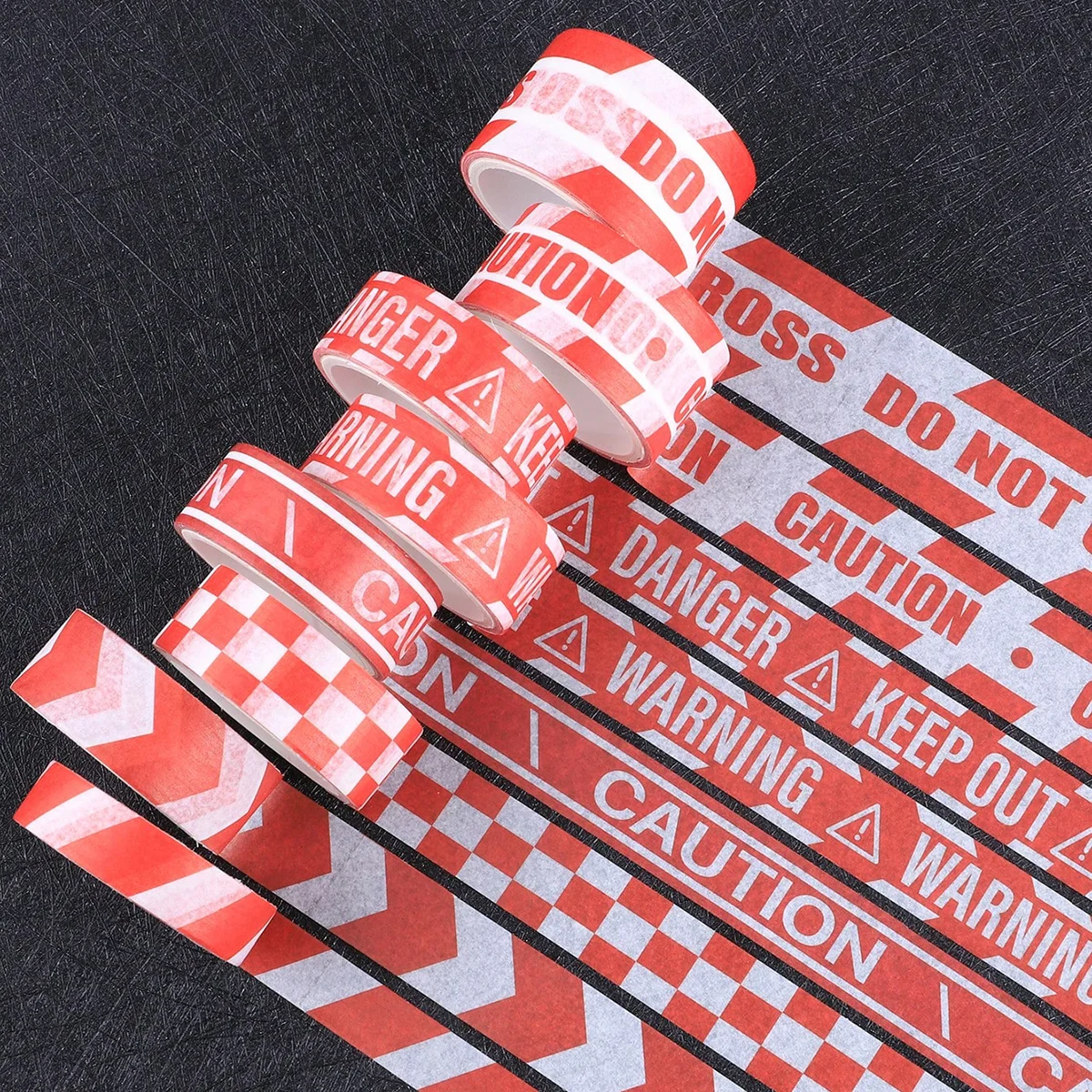 16 rotoli/scatola, modello di linea di avvertimento creativo e nastro washi, materiali decorativi artigianali, materiale scolastico di moda