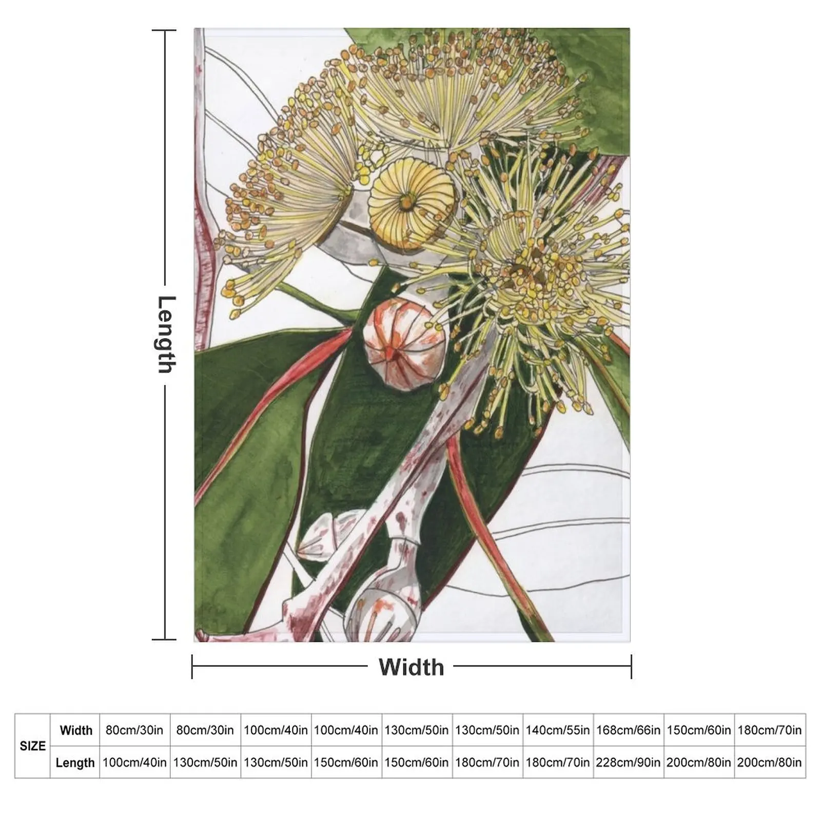 Eucalyptus Mallee Australian Native Throw Blanket Weighted cosplay anime Hairys Tourist Moving Blankets