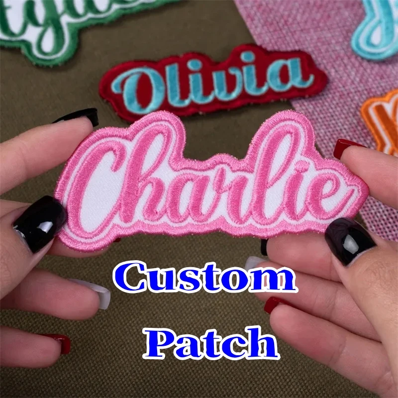 Custom Colored Name PatchEmbroidered Patches Iron-On, Sew-On, Hook & Loop