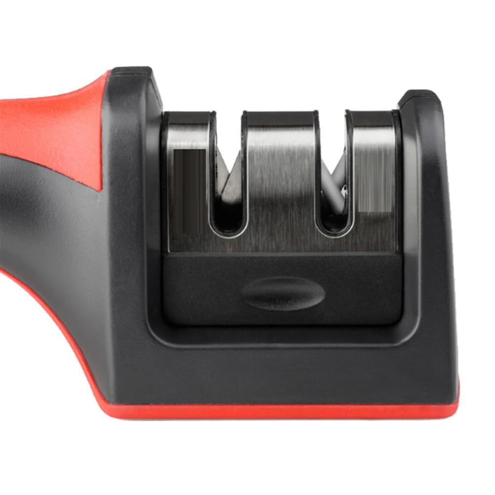 

Kitchen Knife Sharpener Stainless Steel Plastic Coarse Fine Grinding Non Slip Portable Sturdy Design Student Supplies