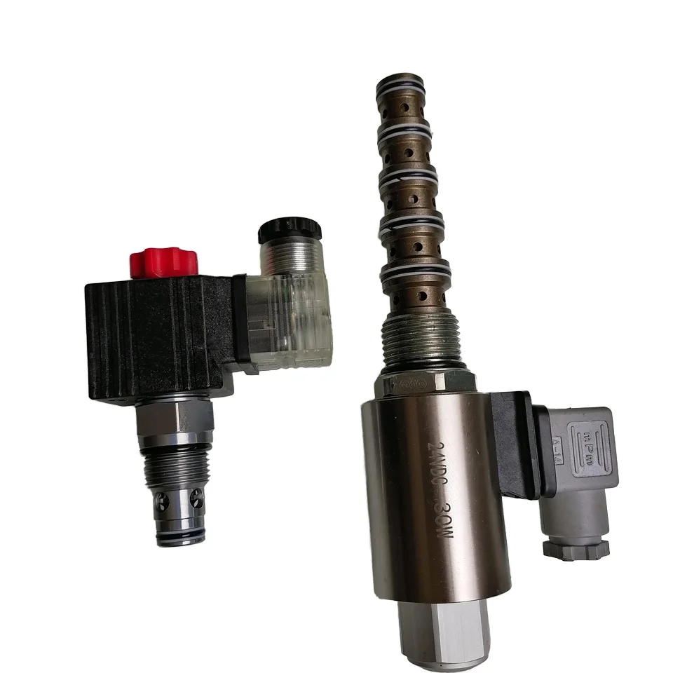 2 Position 2 Way Poppet Type Normally Closed Free Reverse Flow HSV10-22 Solenoid On/off Threaded Cartridge Hydraulic Valve