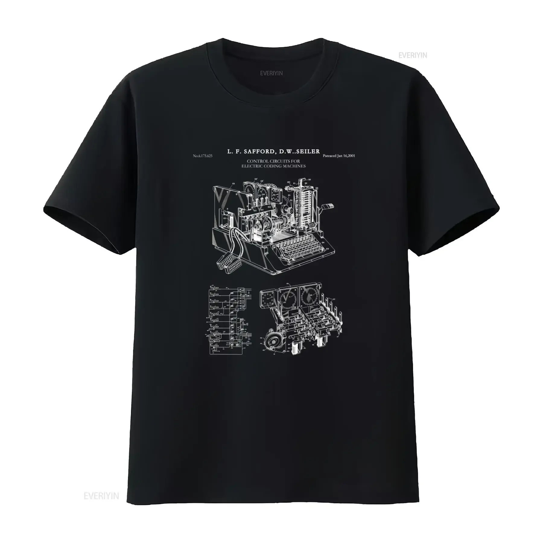 WW2 Encryption Machine Patent Print Art T Shirt 1944 Cypher Enigma Sigaba Pt402 Vintage Tech Design vintage Washed Slightly