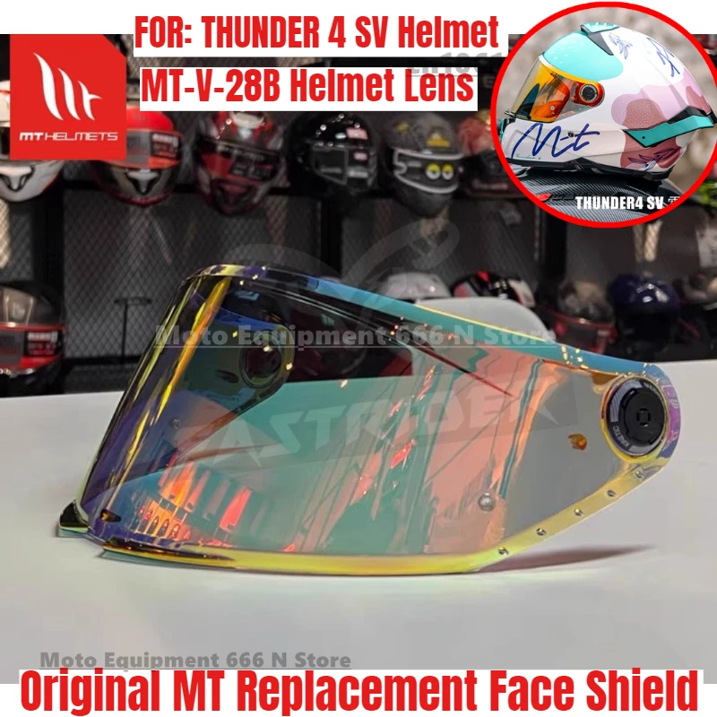 

Original MT Replacement Face Shield for Model THUNDER 4 SV Helmet MT-V-28B Helmet Lens MT Accessories