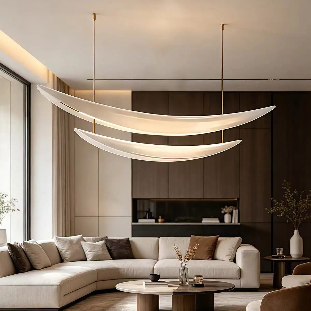 Minimalist Sailboat Creative Pendant Light Strip Design Personalized Home Decor Lighting for Restaurant Bar Counter Model Room