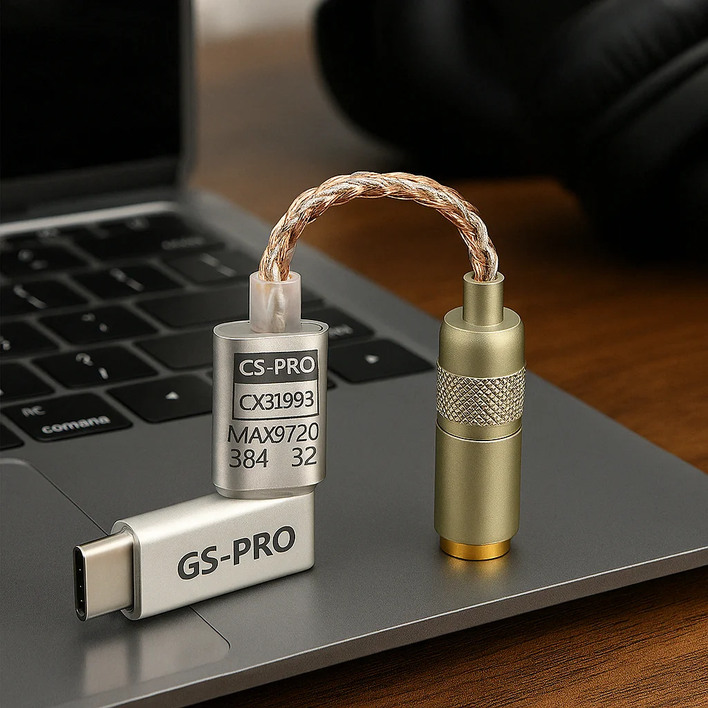 Adapter słuchawkowy DAC typu C do 3,5 mm CX31993 MAX97220 Podwójny kabel wzmacniacza chipowego do komputera z systemem Android HiFi Audio DSD 384 kHz 32-bitowy — zdjęcie produktu 5