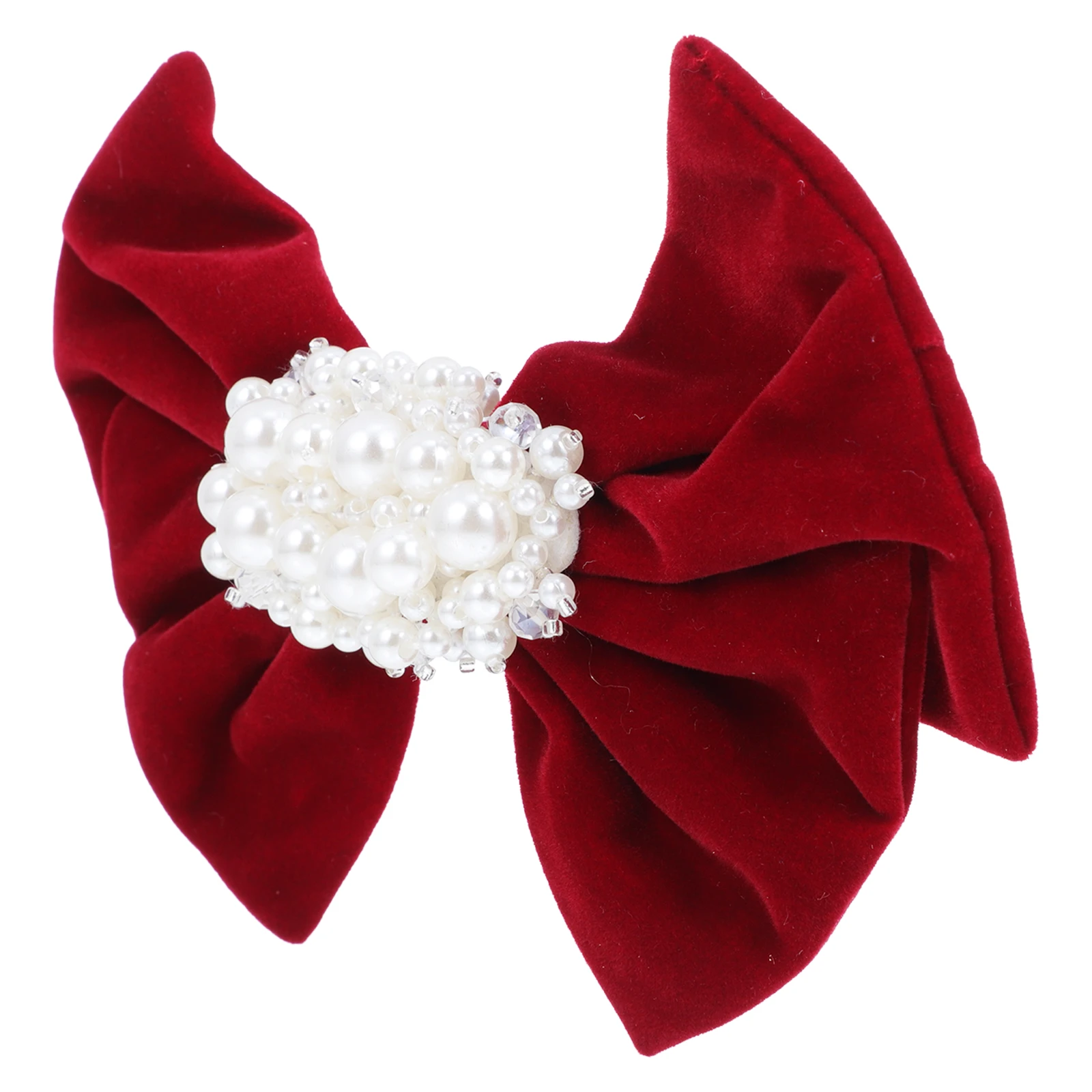 

Pearl Fabric Stainless Steel Hairpin Side Clip Bowknot Clamp Decorative Barrette For Wedding Party Xmas Evening Spring Festival