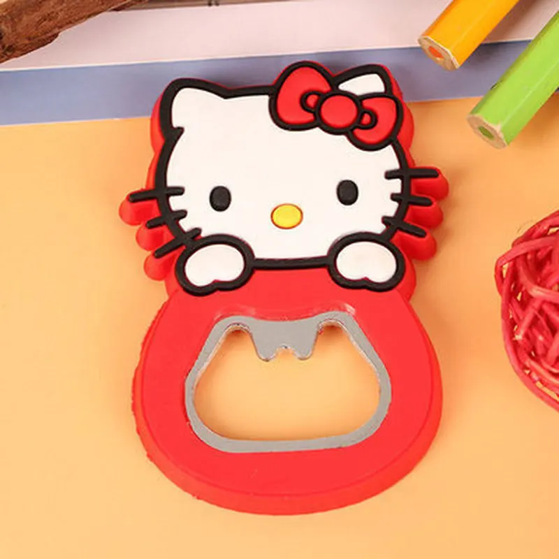 Hello Kitty Silicone Bottle Opener Magnetic Fridge Magnet Cute Beer Bottle Cap Opener Refrigerator Kitchen Decoration view 6