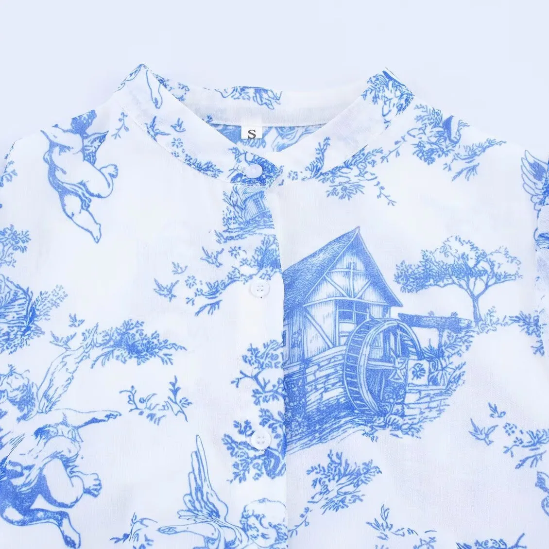 2025 verão feminino novo estilo boêmio azul impresso cinto casual midi vestido feminino único em camadas plissado vestido longo