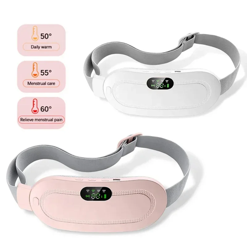 Menstrual heating pad abdominal massager smart warm Palace belt waist vibration massage device for cramps period pain relief