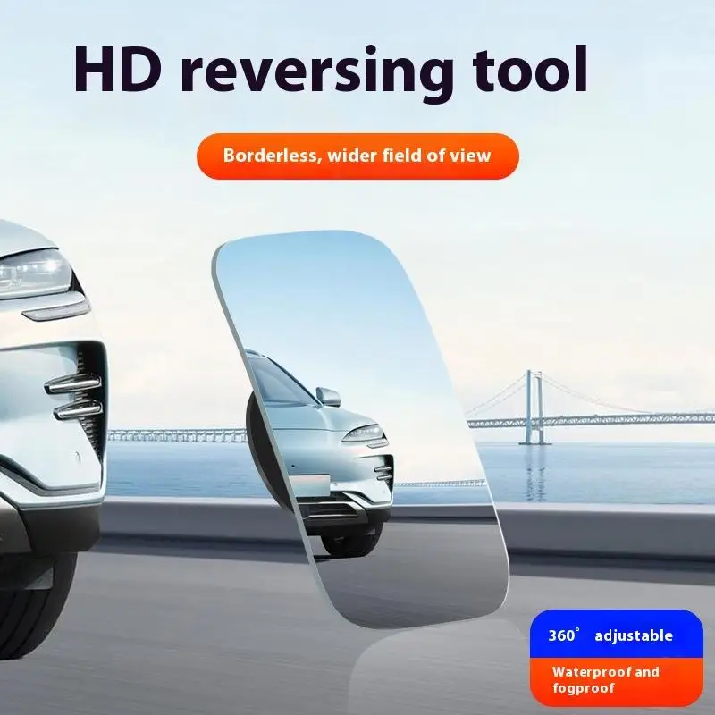 New 2Pcs Car Mirror Wide Angle Car Blind Spot Mirrors 360° Adjustable Auxiliary Rearview Mirrors Frameless Small Mirror