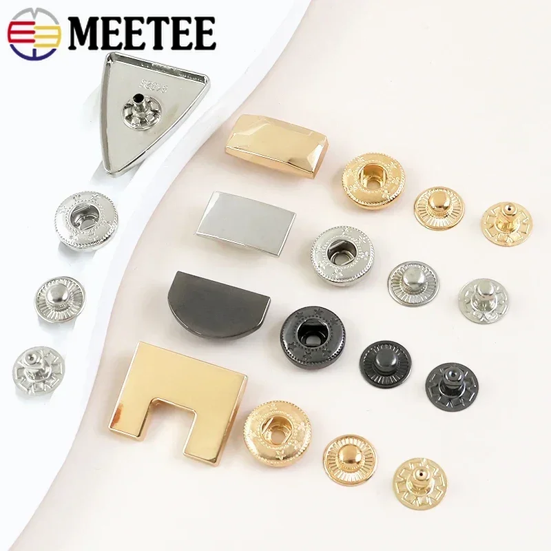 5-20Sets Sewing Metal Snap Buttons Coats Fastener Press Studs Buckles Clothes Bags Decorative Button DIY Garment Accessories