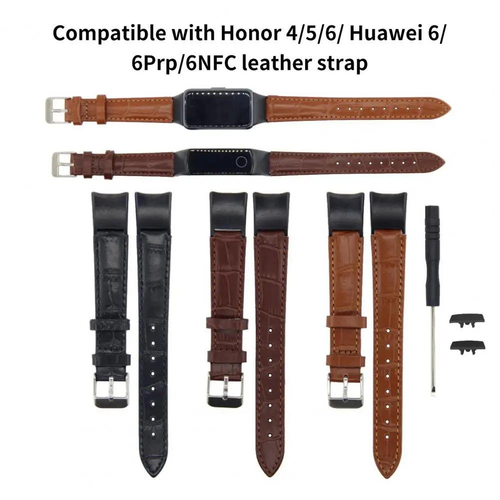 Impermeável respirável Soft Faux Leather Wristwatch Band, Assista Acessórios, Honra 4, 5, 6