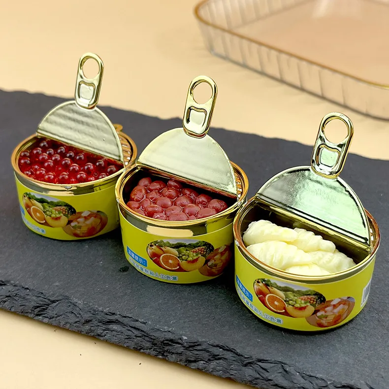 Creative Simulation Canned Model Toys DIY Miniature Simulation Snacks Canned Fruit Toy Model Desktop Ornaments Crafts