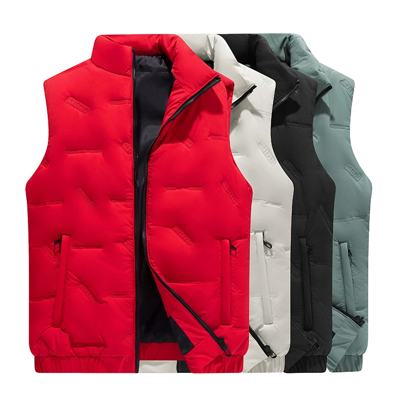

Хлопковый жилет, мужской парный теплый жилет с воротником-стойкой, зимний новый стиль, модная простая верхняя одежда, топ-бретелька