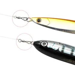 5Pcs Bearing Swivel Oval Split Rings Stainless Steel Hooked Snap Rolling Swivel Lure Connector Jig Connecting Ring Fishing