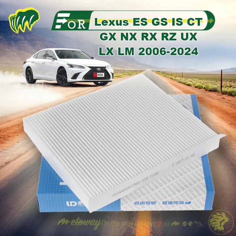 

For Lexus ES GS IS CT GX NX RX RZ UX LX LM 2006-2024 Car Cabin Air Conditioner Filter Auto Climate Control Gases Replace Access