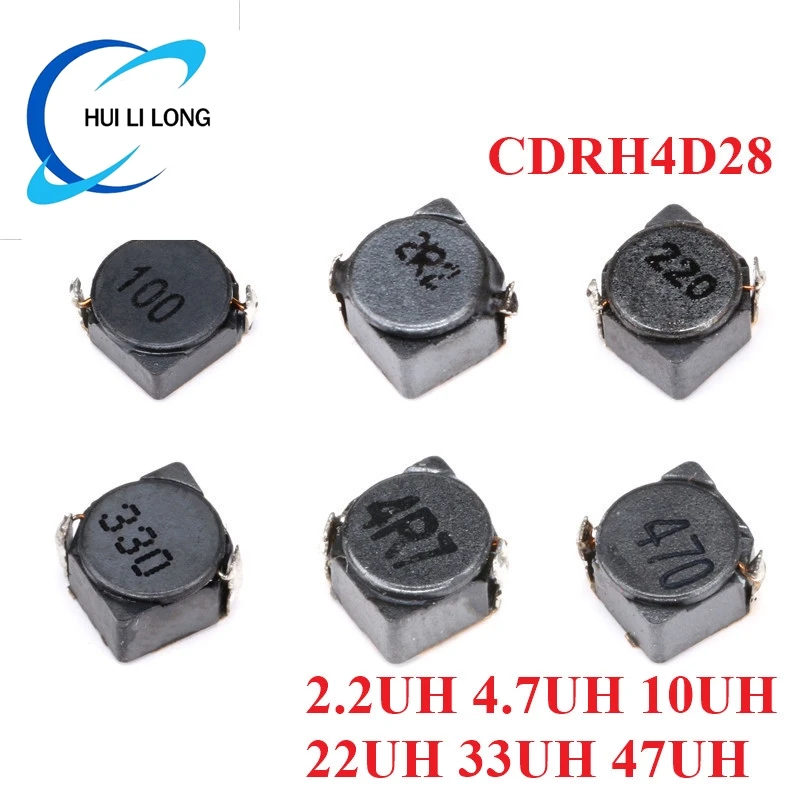 10pcs CDRH4D28 4D28 Shield Inductor SMD Chip Power Inductance 2.2UH 4.7UH 10UH 22UH 33UH 47UH 2R2 4R7 100 220 330 470 Inductors
