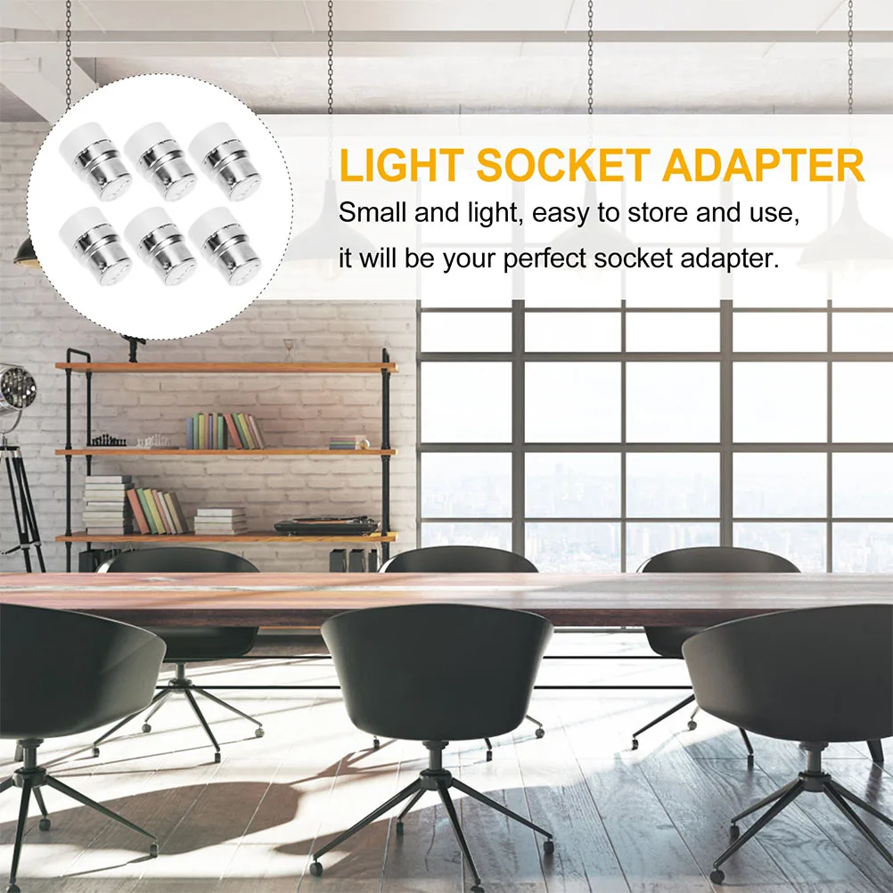 

6pcs Lamp Light Bulb Socket Converter Safe to E Light Bulb Socket Holder Copper Lighting Accessories