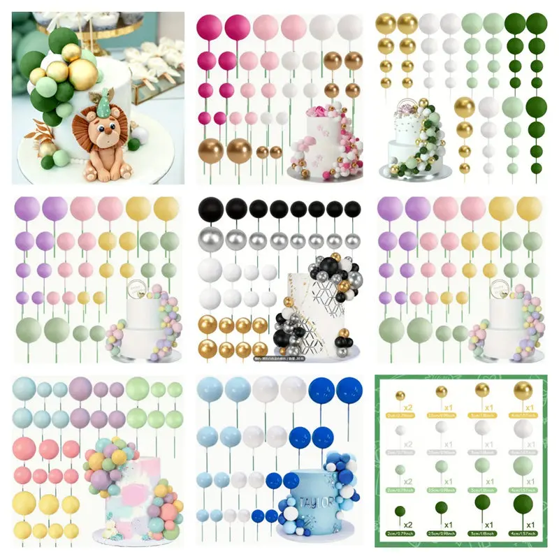 10 Stück farbige Kugel alles Gute zum Geburtstag Kuchen Topper 3 cm mattierte Kugeln Kinder Weihnachtsfeier Geschenk Kuchen Topper Hochzeit Dessert Dekoration – Detail 14