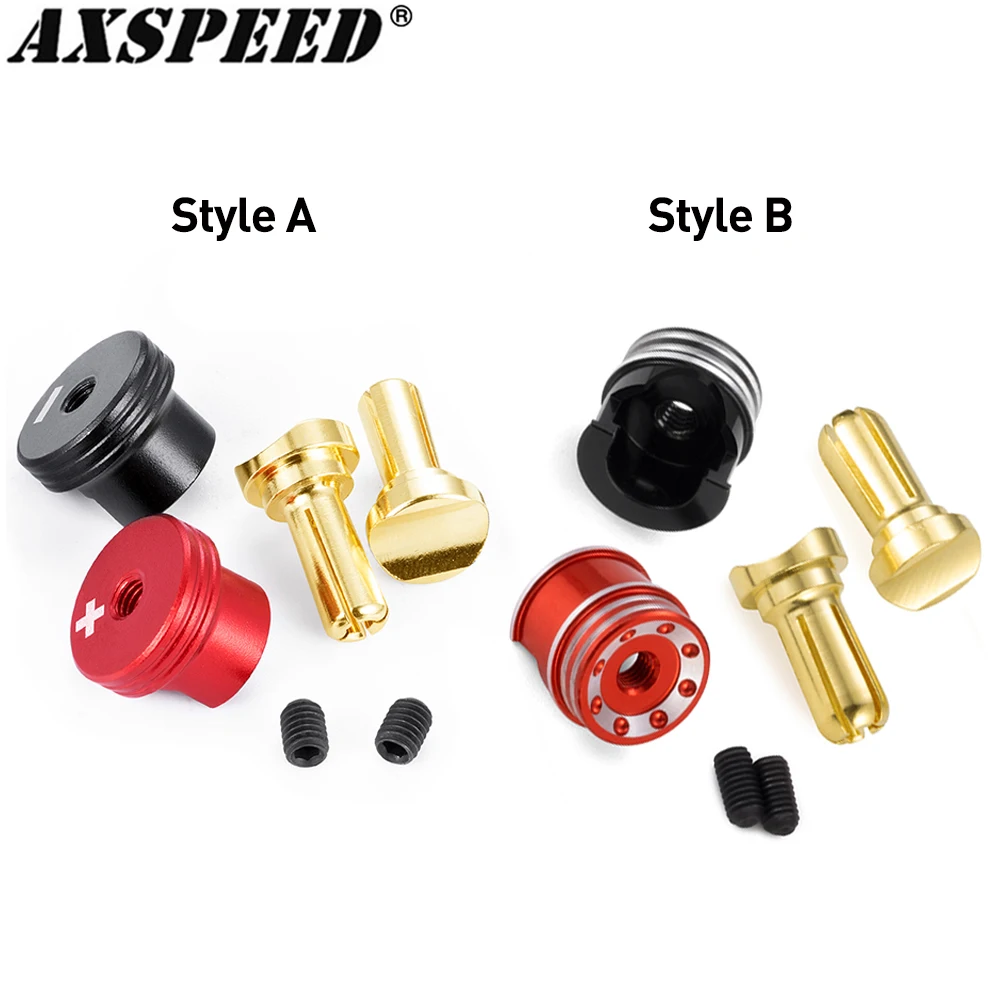 AXSPEED 1Pair Metal Heatsink Bullet Plug Grips Banana Connectors Set 4/5MM for Electric Screwdriver RC Model Car Airplane Tools