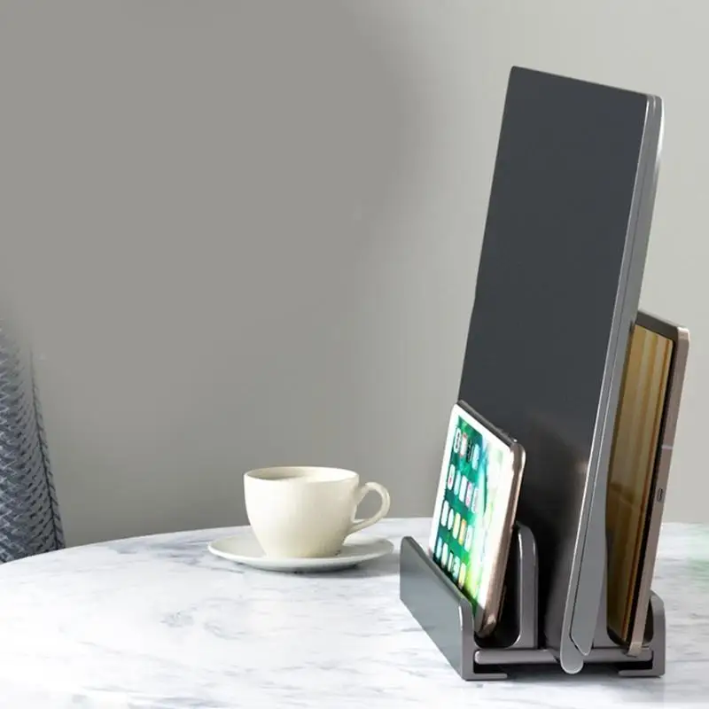 652F Aluminum Alloy Computer Laptop Stand Holder Adjustable Dock Vertical Cooling Bracket Multi-Slot Desktop Notebook Holder