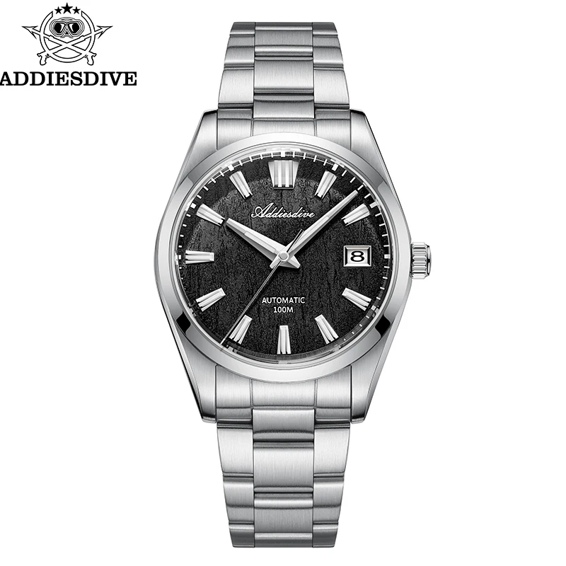 

ADDIESDIVE 39mm Men Dress Watch 3D Bark Dial Sapphire Crystal BGW9 Super Luminous 10Bar Diving Automatic Mechanical Watch reloj