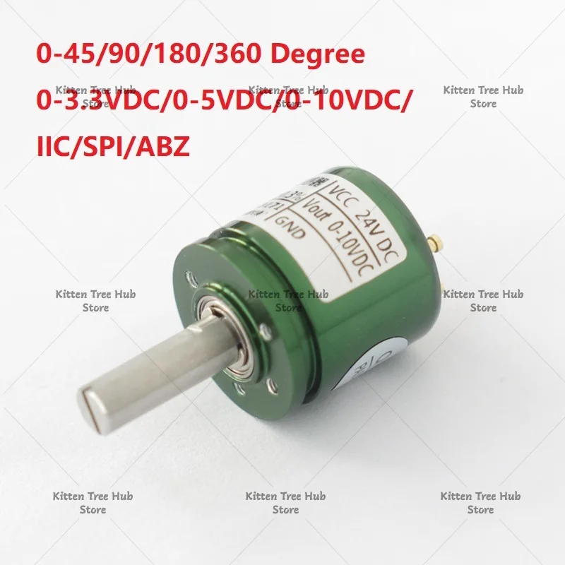 Angle Sensor Non-contact 0-360/0-45/0-90/0-180 Degree Angular Torque Rotation Sensor Output Signal 0-3.3V/5V/10V IIC SPI ABZ