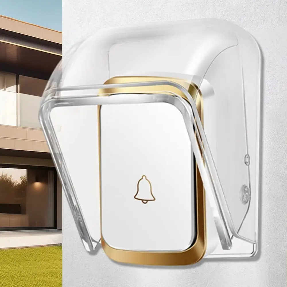 Transparent Wireless Doorbell Cover Protective Dustproof Door Bell Protector DIY Weatherproof Switch Protective Cover