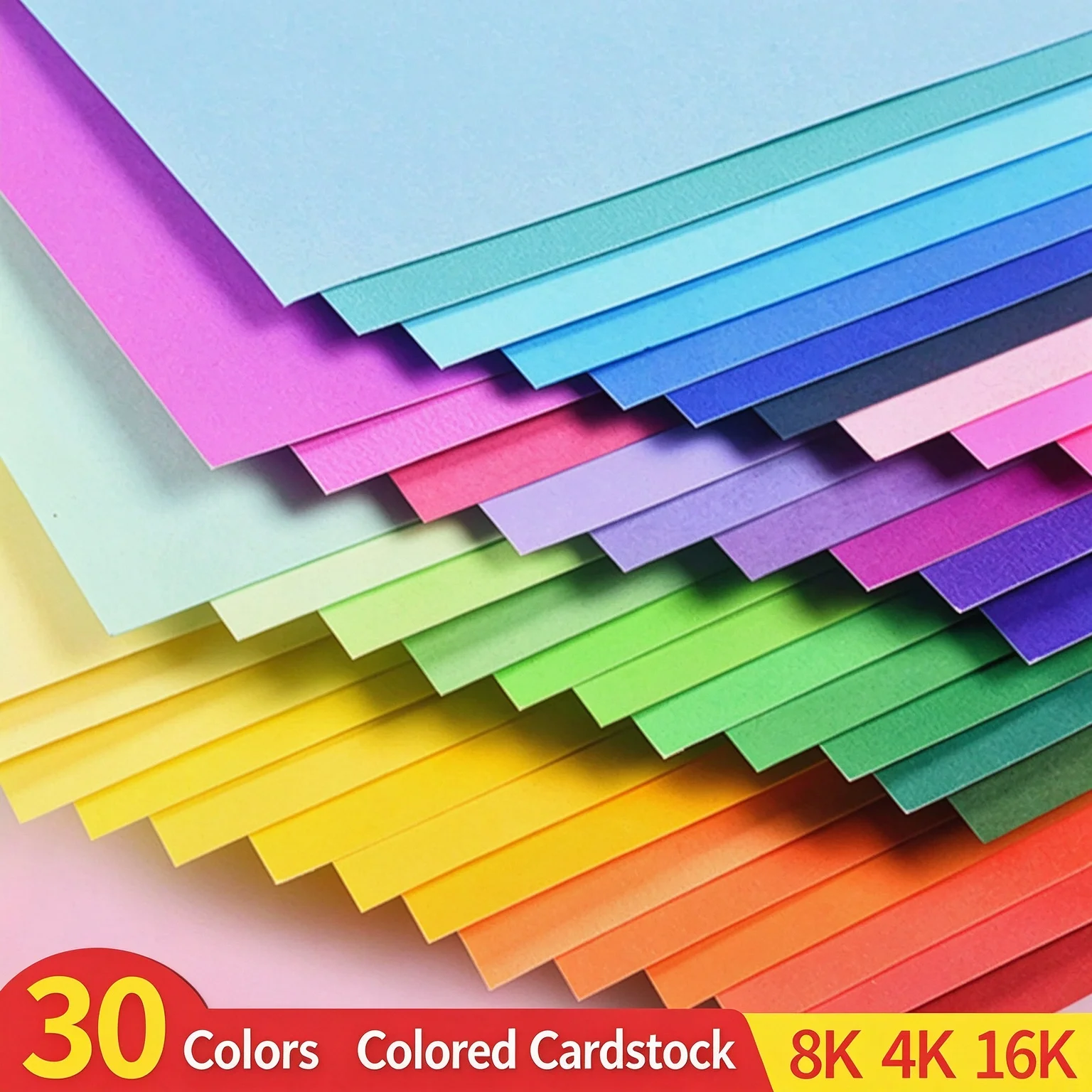 8K Colored Solid Core Cardstock Thick Hard Craft Paper Natural Wood Pulp No Odor Handmade Greeting Card Background Board