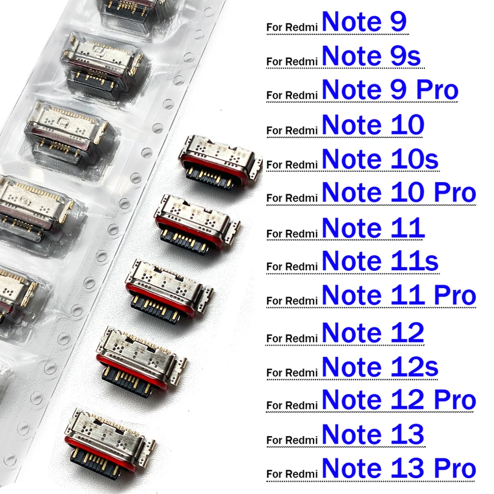 2Pcs, Charger Micro USB Charging Port Dock Connector Socket For Xiaomi Redmi Note 9 9s 10 10s 11 11s 12 12s 13 Pro Plus 4G 5G