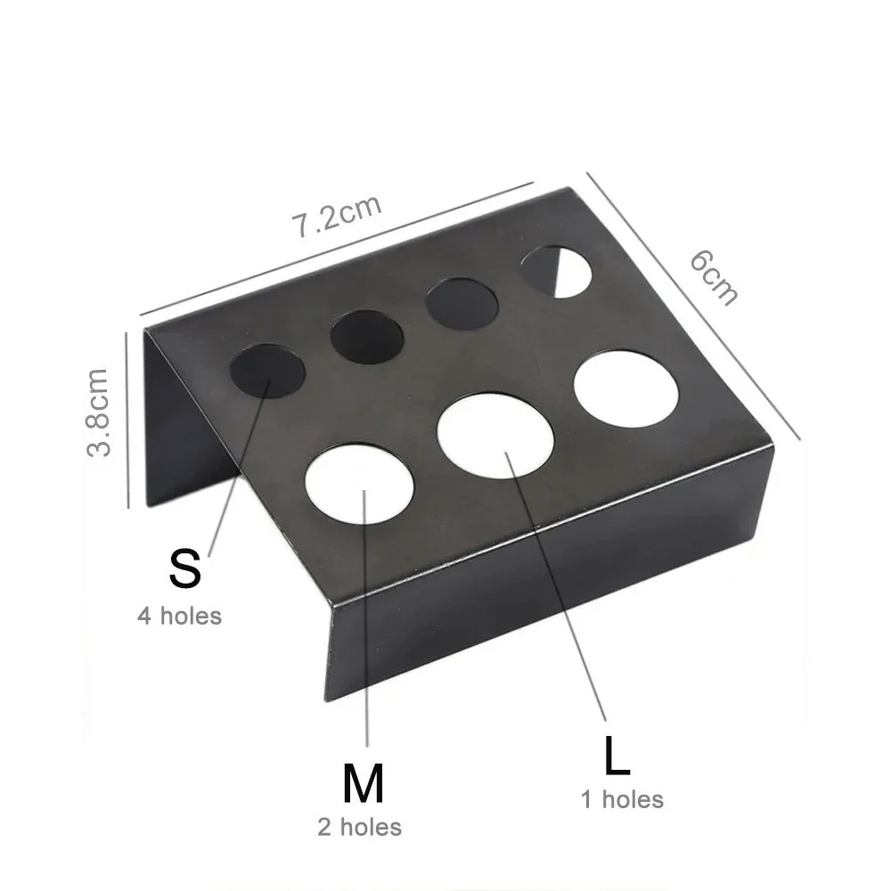 7/8/21 Holes Ink Cup Holder Stand Professional Stainless Steel Pigment Container Black Silver Tool For Body Art Supplies
