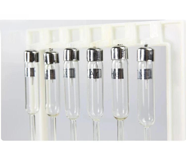 6 Pcs Spectral Tube Set 25107, Hydrogen Helium Gas Emission Spectrum Tube for Atomic Physics Teaching