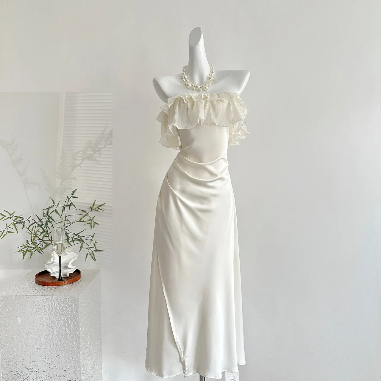 

Women French Vintage Maxi Dress Summer Party Evening Prom Graduation Gown Off Shoulder One-Piece Old Money Gyaru Coquette Design