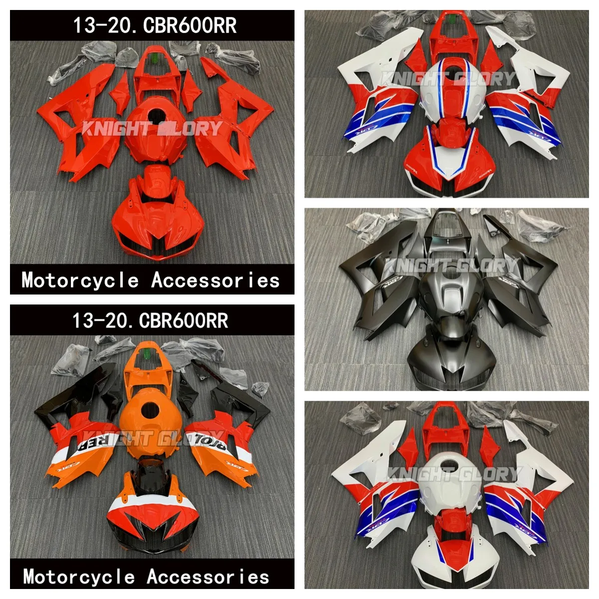 

Motorcycle complete set parts, suitable forCBR600RR, 2013,14 15 16 17 18, 19 2020 models. Body cover kit. injection molding