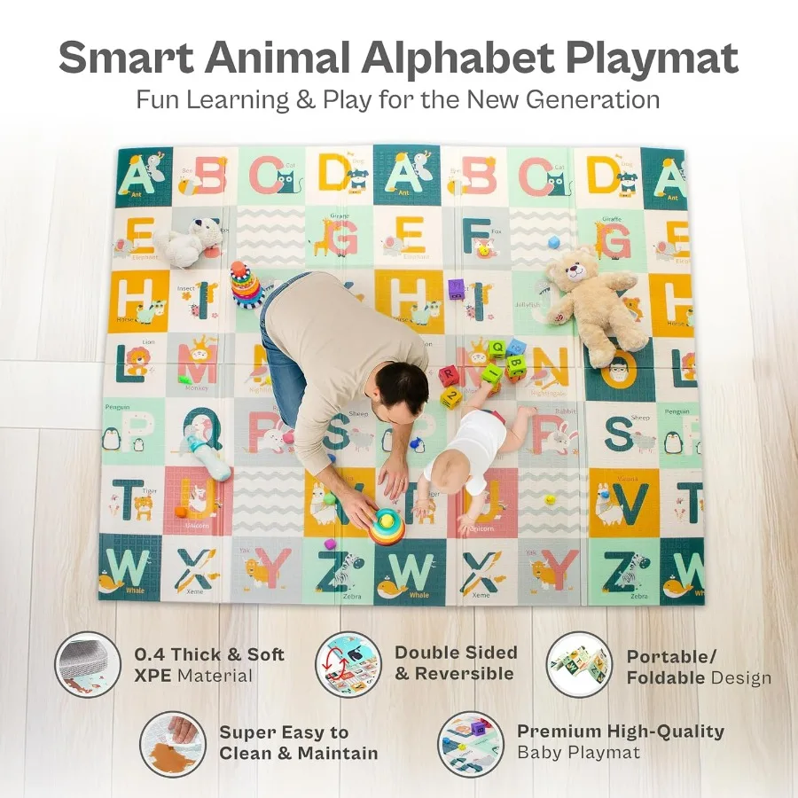 روضة أطفال كبيرة مقاس 71 × 59 بوصة مع شبكة ناعمة قابلة للتنفس وسياج أمان لبوابة بسحاب للاستخدام الداخلي والخارجي سجادة لعب غير قابلة للانزلاق