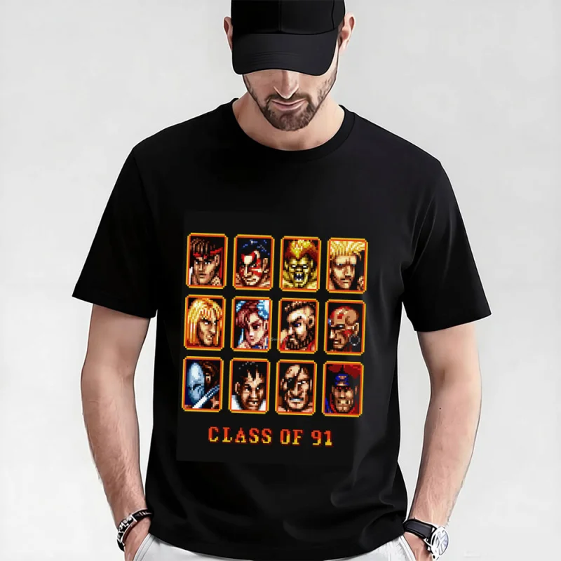 

80s Combat The Fighters Arcade Gift t shirt Retro Arcade game Graphic Tee Y2K Clothes Large size Tops 100% cotton print clothing