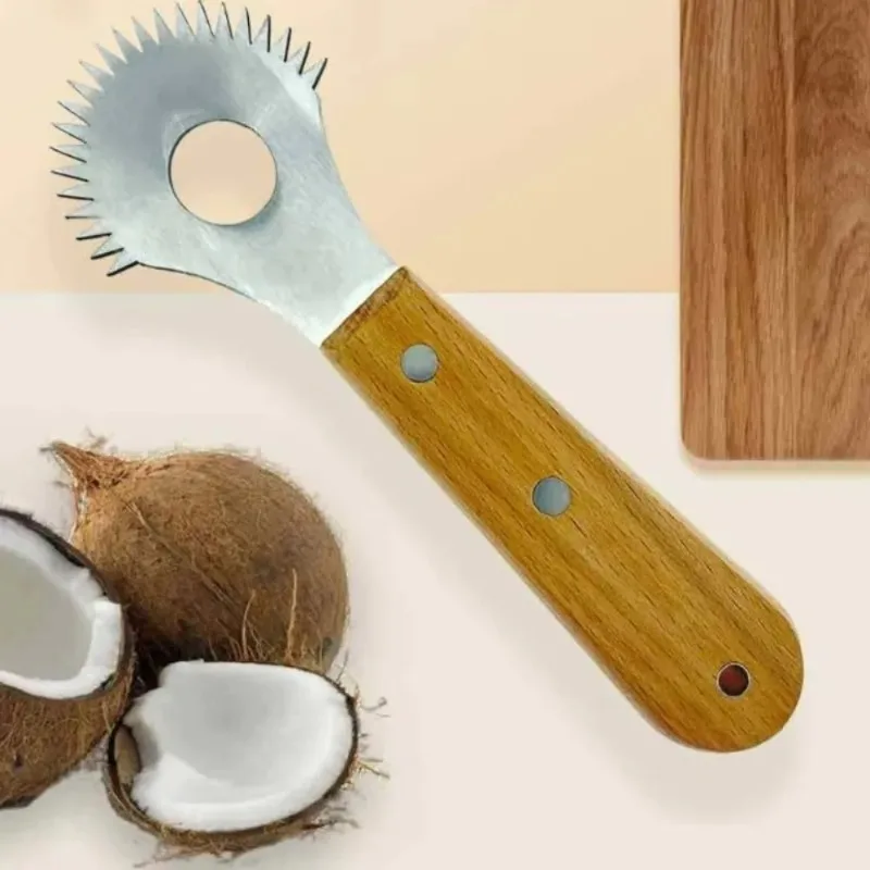 Coconut Grater Wooden Handle Manual Household Hainan Coconut Meat Scraping Artifact Coconut Paste Making Tool