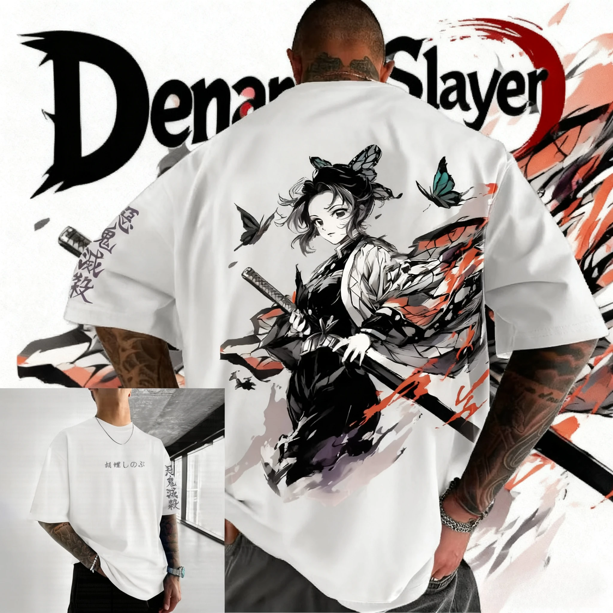 

Самая продаваемая футболка Shinobu Kocho серии аниме Demon Slayer 2025 года, супер большая летняя футболка с принтом из 100% чистого хлопка