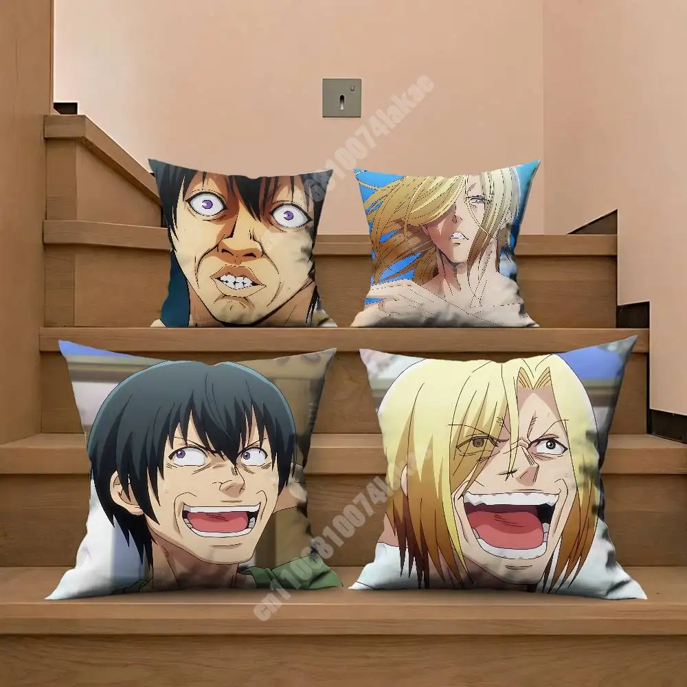 G-Grand B-Blue Funny Titan Face Pillow Cover Cushion Case Sofa Couch Modern Apartment Decor Family Furnishing