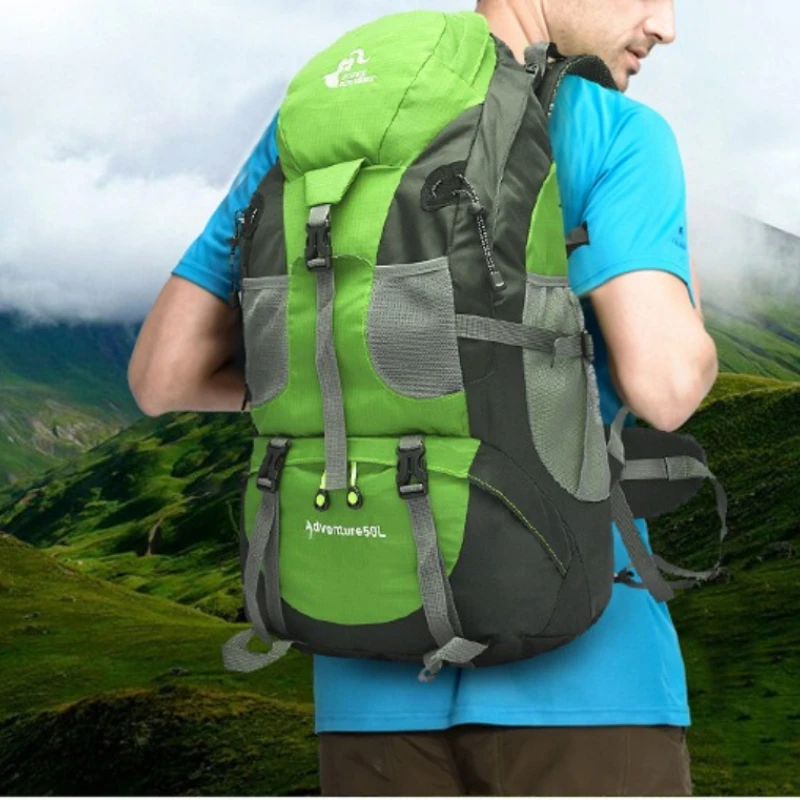

Unisex 50L Minimalist Outdoor Backpack, Large Capacity Hiking Climbing Pack, Camping Travel Rucksack for Men Women